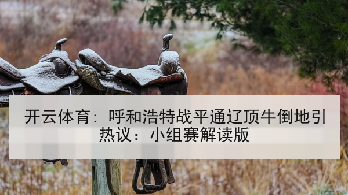开云体育: 呼和浩特战平通辽顶牛倒地引热议：小组赛解读版